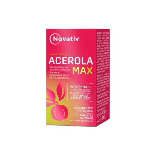 Suplement diety, Novativ Acerola Max, 60tabl. do ssania Inna marka