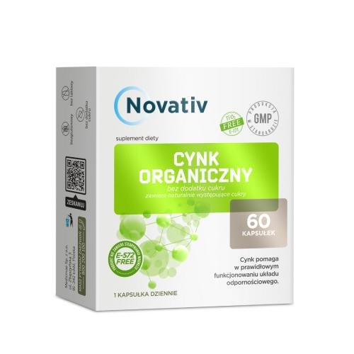 Suplement diety, Novativ Cynk organiczny, 60kaps. Novativ