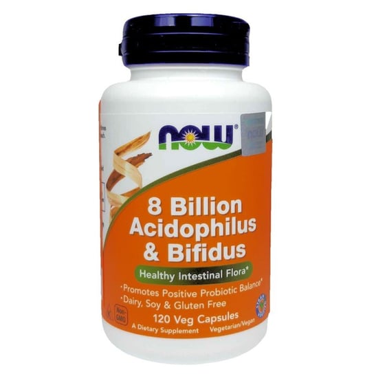 Suplement diety, Now Foods 8 Billion Acidophilus & Bifidus 120 K. Now Foods