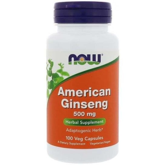 Suplement diety, NOW FOODS American Ginseng - Żeń-szeń Amerykański 500mg 100 vkaps Now Foods