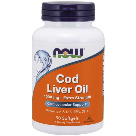 Suplement diety, NOW FOODS Cod Liver Oil Extra Strength - Tran 1000mg 90 kaps Now Foods