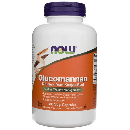 Suplement diety, Now Foods Glukomannan 575 mg Konjac Root - 180 kapsułek Now Foods