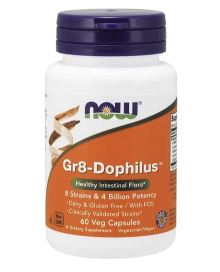 Suplement diety, Now Foods GR-8 Dophilus, suplement diety, 60 kapsułek Now Foods