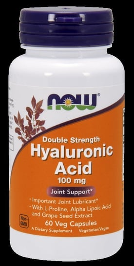 Suplement diety, NOW FOODS Hyaluronic Acid 100mg, 60vcaps. - Kwas hialuronowy Now Foods