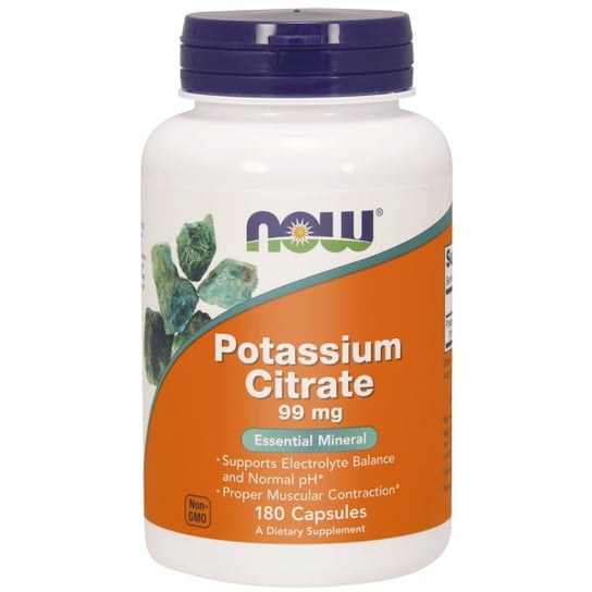 Suplement diety, NOW FOODS Potassium Citrate Cytrynian Potasu 99mg 180 kaps Now Foods