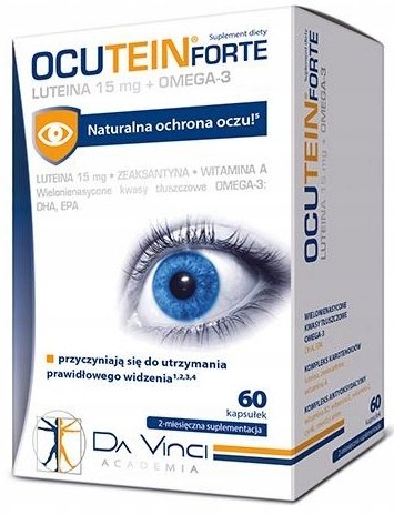 Suplement diety, Ocutein Forte Luteina + Omega 3 Wzrok, 60 Kaps. Novascon