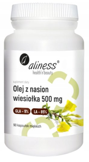 Suplement diety, Olej Z Nasion Wiesiołka 500 Mg X 90 Caps, Aliness MedicaLine