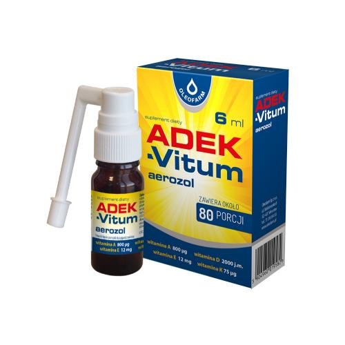 Suplement diety, Oleofarm Adek-Vitum Aerozol, 6ml Oleofarm