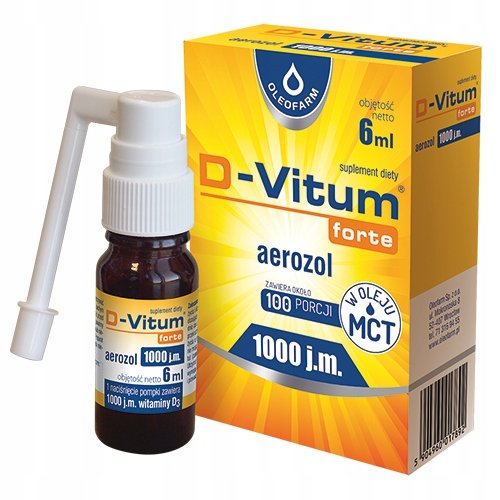 Suplement diety, Oleofarm, D-Vitum, Forte 1000 aerozol witamina D, 6 ml Oleofarm