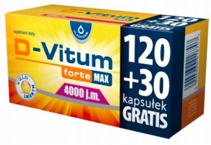 Suplement diety, Oleofarm, D-Vitum, Forte Max 4000 witamina D, 150 kaps. Oleofarm