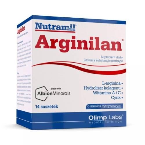Suplement diety, Olimp Nutramil Complex Arginilan o smaku cytrynowym, 14 sasz. Olimp Lab