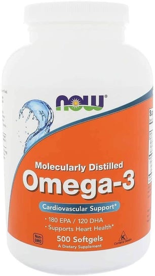 Suplement diety, Omega-3 Molecularly Distilled (500 kaps.) Now Foods
