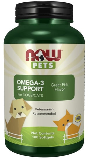 Suplement diety, Omega-3 Suplement dla psów i kotów (180 kapsułek) Now Foods