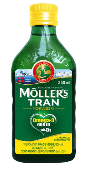 Suplement diety, Orkla, Moller's Tran Norweski, aromat cytrynowy, 250 ml Orkla
