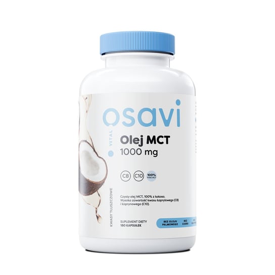 Suplement diety, Osavi Olej MCT 1000 mg 180 kapsułek Osavi