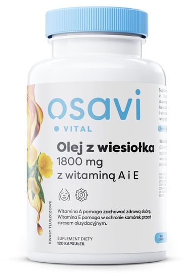 Suplement diety, Osavi - Olej z Wiesiołka z Witaminą A i E, 1800mg, 120 kapsułek miękkich Inna marka