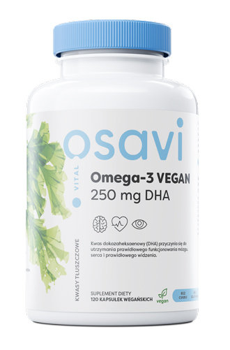 Suplement diety, Osavi, Omega-3 vegan 250 mg dha 120 szt. Osavi