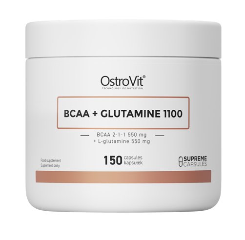 Suplement diety, OstroVit, BCAA + Glutamina 1100 mg, 150 kap. OstroVit