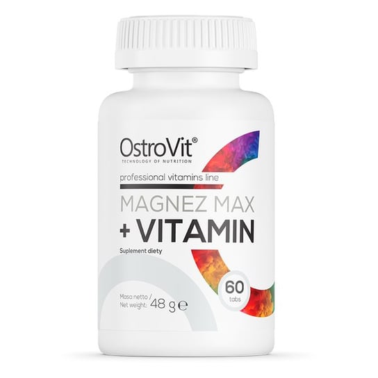 Suplement diety, OstroVit Magnez MAX + Vitamin 60 tabs WITAMINY OstroVit