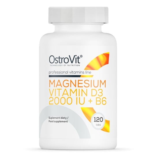 Suplement diety, OstroVit, Magnez + Witamina D3 2000 IU + B6 - 120 tab. OstroVit
