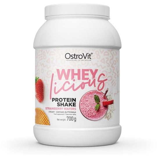Suplement diety, Ostrovit Wheylicious Odżywka Białkowa Truskawkowe Wafelki - 700 G OstroVit