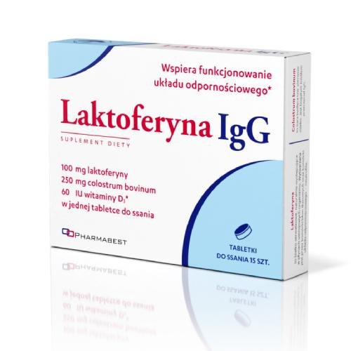 Suplement diety, Pharmabest, Laktoferyna IgG do ssania na odporność, 15 tab. Pharmabest