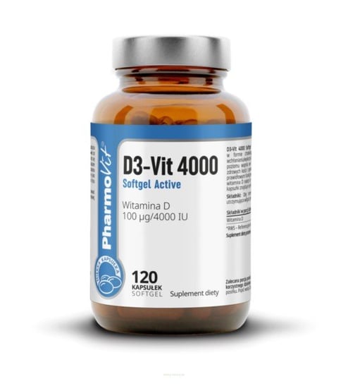 Suplement diety, Pharmovit Witamina  D3 4000 120 k Softgel Active Pharmovit