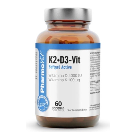 Suplement diety, Pharmovit Witamina  K2 D3 Softgel Active 60 k Pharmovit
