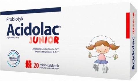 Suplement diety, Polpharma, Acidolac Junior, Probiotyk dla dzieci, 20 tab. Polpharma