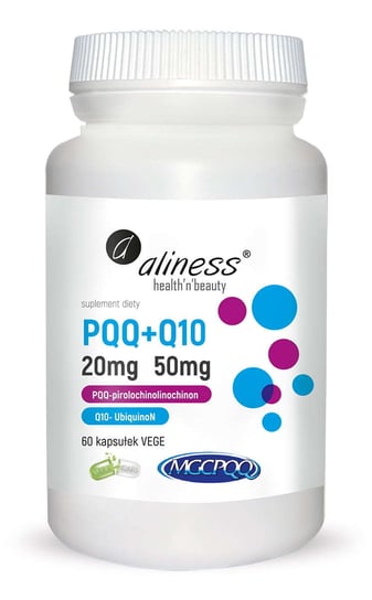 Suplement diety, PQQ MGCPQQ® 20 mg + Q10 50 mg Aliness 60 vege kaps. Aliness