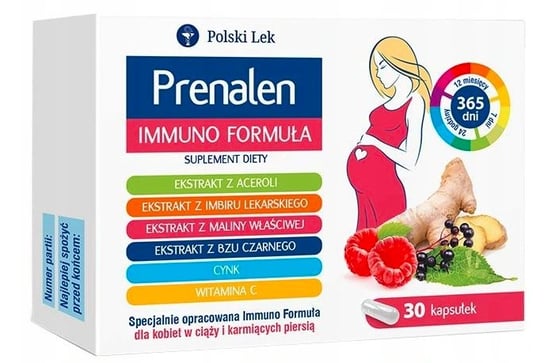 Suplement diety, Prenalen Immuno Formuła, odporność w ciąży, 30 kaps. Polski Lek