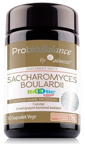 Suplement diety, Probiotyk, ProbioBalance Saccharomyces Boulardii, 5 mld żywych bakterii / 250 mg, 30 kapsułek wege, Aliness Inna marka