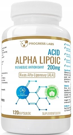 Suplement diety, Progress Labs, Alpha Lipoic, Kwas alfa liponowy 200 mg, 120 kaps. Progress Labs