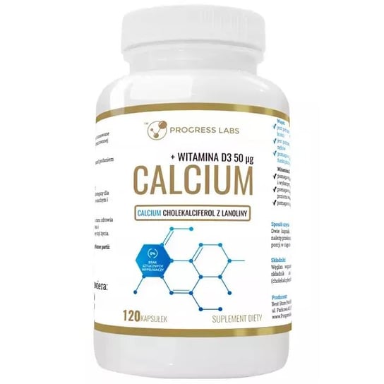 Suplement diety, PROGRESS LABS Calcium + Witamina D3 120 kaps Progress Labs