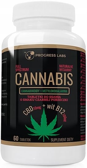 Suplement diety, Progress Labs, Cannabis, CBD 10mg + witamina B12 100 uq 60 tab. Progress Labs