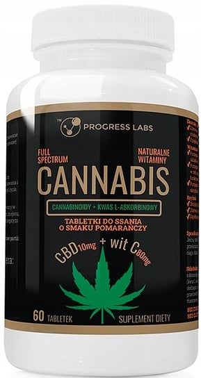 Suplement diety, Progress Labs, Cannabis, CBD 10mg + witamina C 80 mg 60 tab. Progress Labs