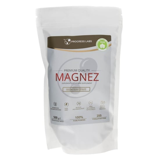 Suplement diety, Progress Labs, Cytrynian magnezu w proszku, 500 g Progress Labs