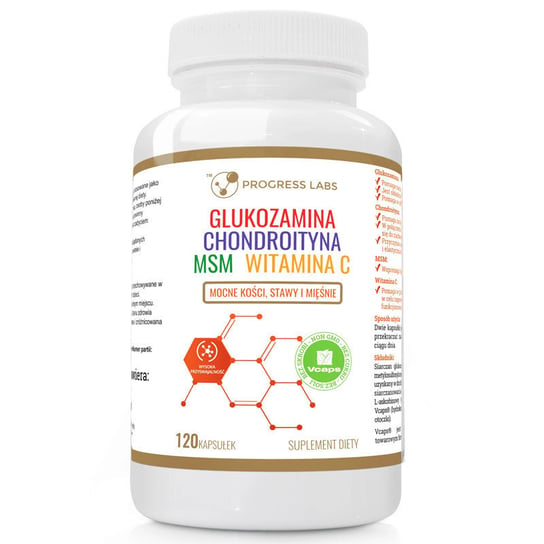 Suplement diety, Progress Labs Glukozamina Chondroityna Msm Witamina C 120Caps Progress Labs