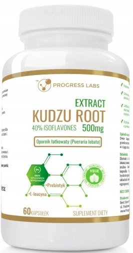 Suplement diety, Progress Labs, Kudzu Root Extract 500 mg ekstrakt detoks, 60 kaps. Progress Labs