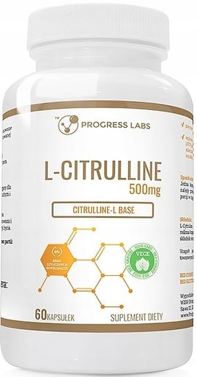 Suplement diety, Progress Labs, L- Citrulline 500 mg L-Cytrulina mięśnie, 60 kaps. Progress Labs
