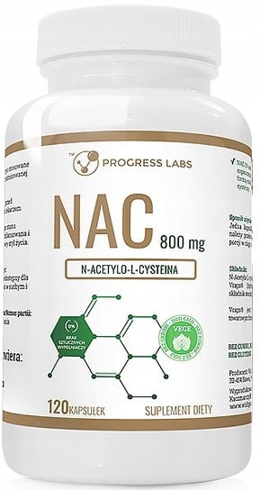Suplement diety, Progress Labs, Nac N-acetylolcysteina Wątroba, 120 kaps. Progress Labs