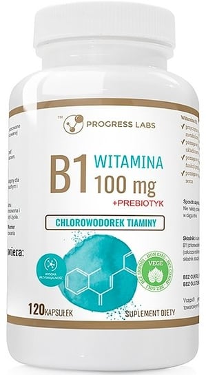 Suplement diety, Progress Labs, WITAMINA B1 100 mg + prebiotyk, 120 kaps. Progress Labs