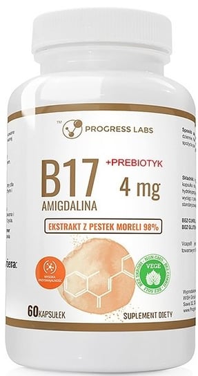 Suplement diety, Progress Labs, WITAMINA B17 4 mg + PREBIOTYK, amigdalina, 60 kaps. Inna marka