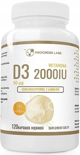 Suplement diety, Progress Labs, Witamina D3 2000 W Oleju Odporność, 120 Kaps. Progress Labs