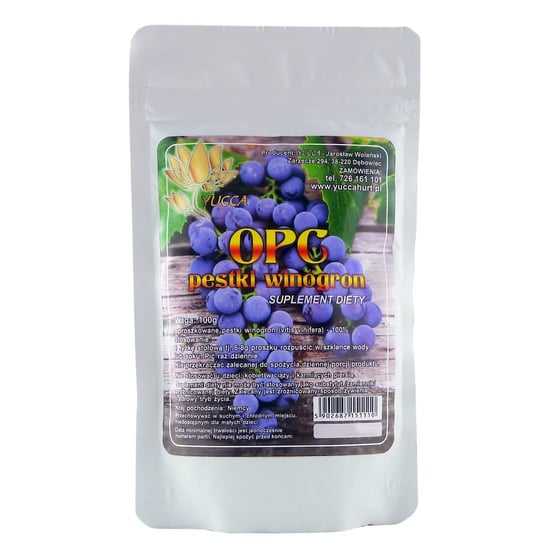 Suplement diety, PROHERBIS OPC - pestki winogron mielone 100g PROHERBIS