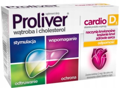 Suplement diety, Proliver, Cardio D3, Wątroba cholesterol wit D, 30 tab. Proliver