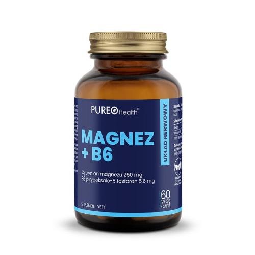 Suplement diety, Pureo Health, Magnez + B6, 60kaps. Pureo Health