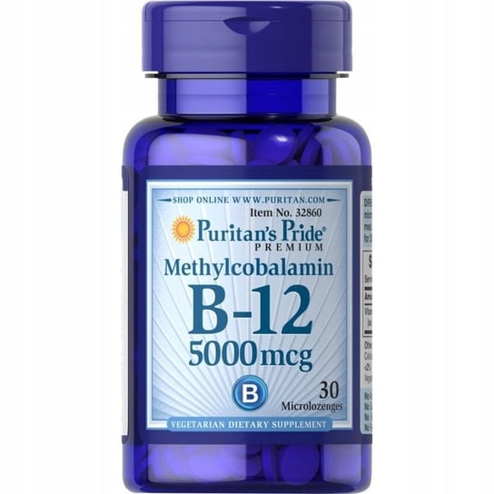 Suplement diety, Puritan's Pride, Witamina B-12 5000 mcg, 30 tabl. Puritan's Pride