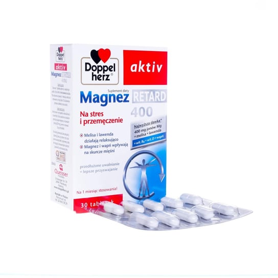 Suplement diety, Queisser Pharma, Doppelherz Aktiv Magnez Retard 400, 30 tabletek Queisser Pharma