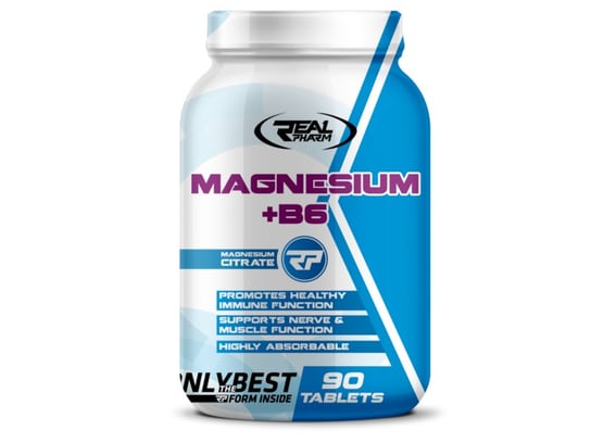 Suplement diety, REAL PHARM, Magnesium + B6, 90 tabletek Real Pharm